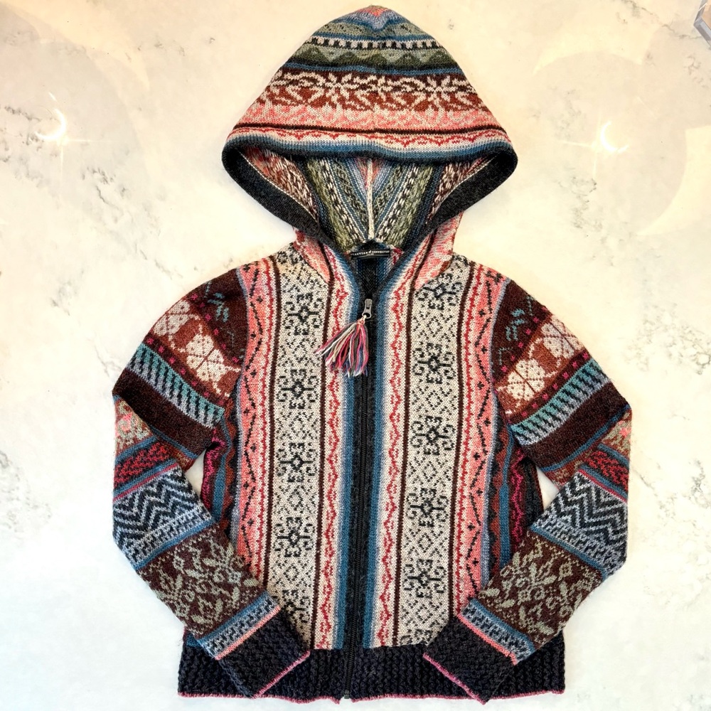 Peruvian Connection Juliaca Hoodie Size S Alpaca Wool Sweater